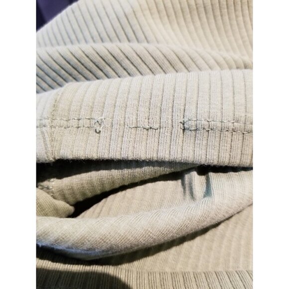 Madewell Women Square Neck Long Sleeve Ribbed Cropped Sleekhold Green Top Size S - Picture 8 of 10